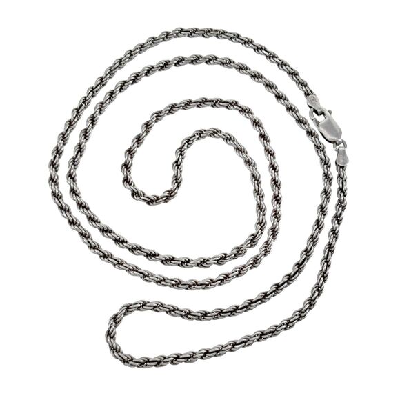 Vintage Italy Milor Sterling Silver 925 3.0mm Twisted Rope Chain Necklace 30" - Picture 2 of 5